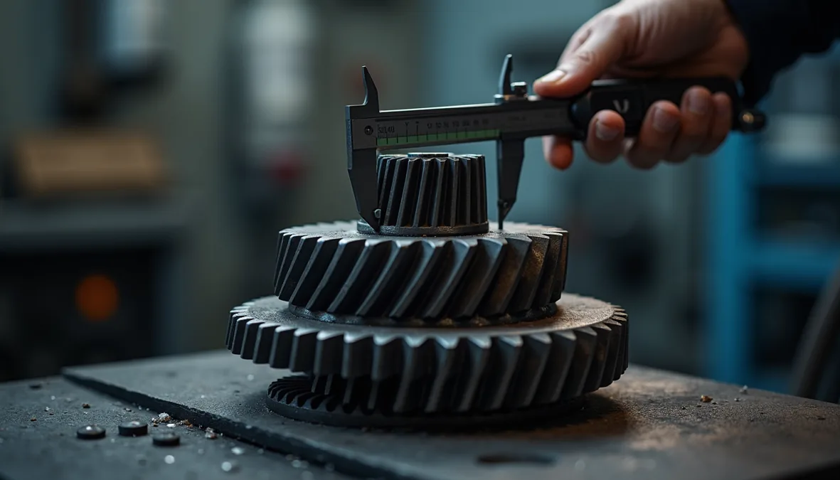 Dimensional inspection of an industrial sprocket sample using callipers