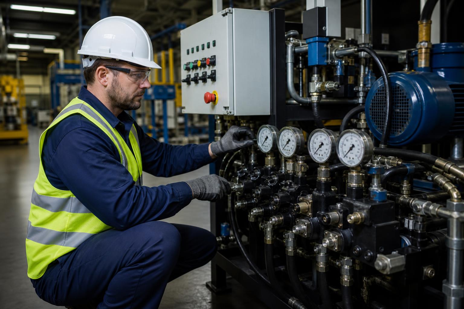 Hydraulic system maintenance and control panel